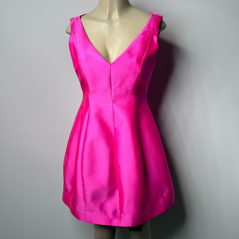 kate spade Vibrant Hot Pink V-Neck Flared Mini Dress
